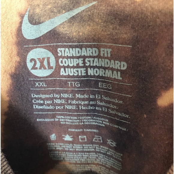 Nike Custom Bleached Shirt, Navy and Nude, Size 2XL - Picture 3 of 4
